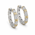 Серьги-конго с комбинированным декором — серебро 925, 5 г