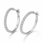 Серьги-конго с геометрической дорожкой — серебро 925, 7 г