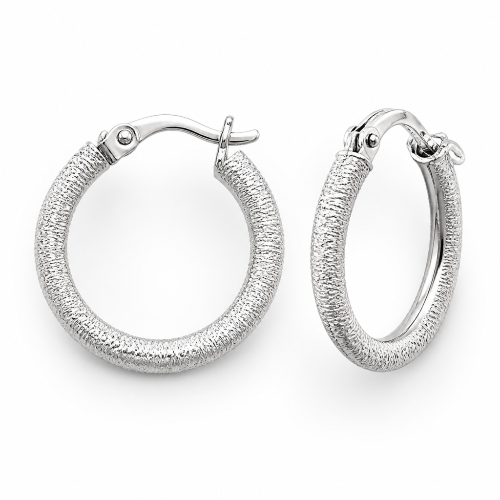 Серьги-конго с фактурной поверхностью — серебро 925, 4 г